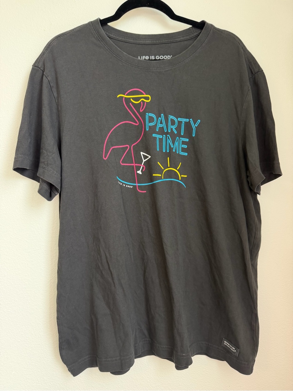 Life is Good ‘Party Time' Flamingo Graphic Tee